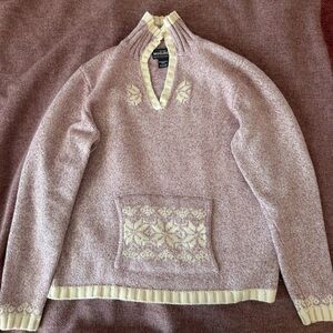 Woolrich Mauve and Cream Crew Neck Sweater